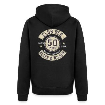 50. Geburtstag Herren Geschenk 50 Jahre Mann - Unisex Premium Bio Zip Hoodie - Schwarz - Hinten - Nico (187cm)