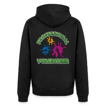 Professionelle Freiwillige Freiwillige Freiwillige - Unisex Premium Bio Zip Hoodie - Schwarz - Hinten - Nico (187cm)
