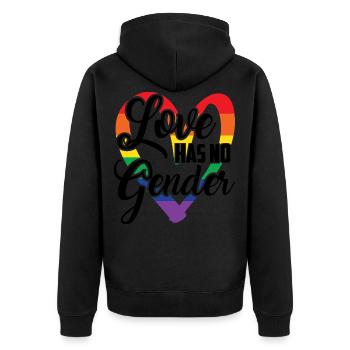 Love has no gender - Veste à capuche bio Premium Unisexe - noir - Dos - Nico (187cm)