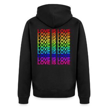 LOVE IS LOVE - Veste à capuche bio Premium Unisexe - noir - Dos - Nico (187cm)