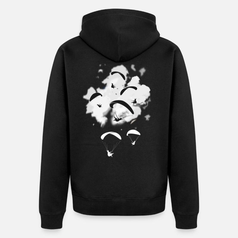 Gleitschirm - Unisex Premium Bio Zip Hoodie - Schwarz