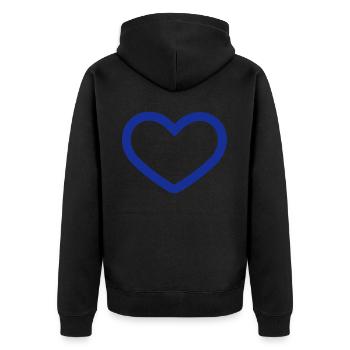 Symbole de cœur bleu - Veste à capuche bio Premium Unisexe - noir - Dos - Nico (187cm)