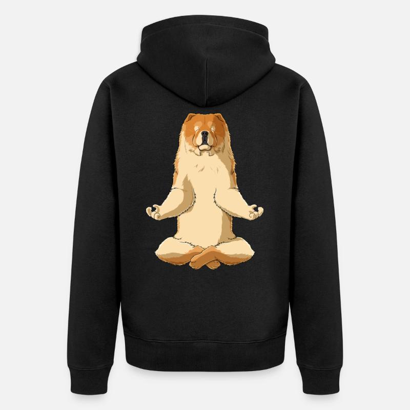 Méditant Chow Chien Chow - Veste à capuche bio Premium Unisexe - noir