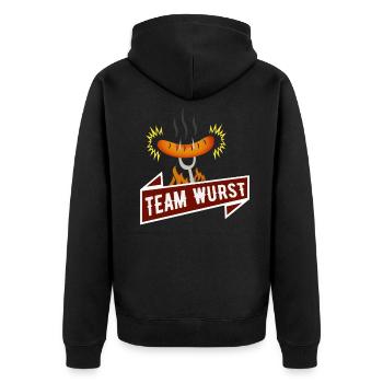 Team Wurst Bratwurst Fans Grillmeister - Unisex Premium Organic Zip Hoodie - black - Back - Nico (187cm)