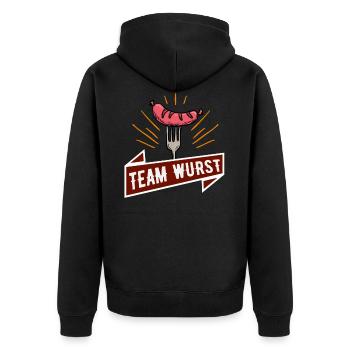 Team sausage bratwurst fans grill master - Unisex Premium Organic Zip Hoodie - black - Back - Nico (187cm)