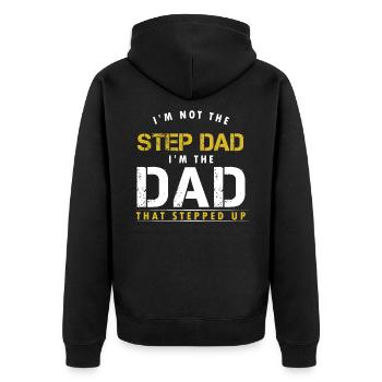 Papa Stepdad I'm Not The Step Dad I'm The Dad - Unisex Premium Organic Zip Hoodie - black - Back - Nico (187cm)