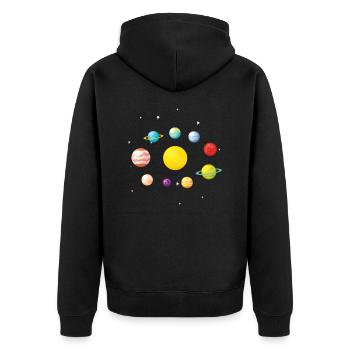 Planeten Ich liebe meinen Planeten Space Galaxy - Unisex Premium Bio Zip Hoodie - Schwarz - Hinten - Nico (187cm)