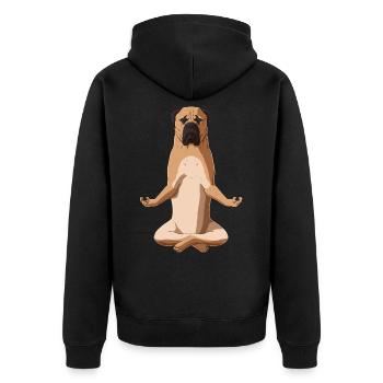 Meditate Bullmastiff Dog - Unisex Premium Organic Zip Hoodie - black - Back - Nico (187cm)