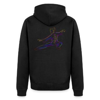 Colored Tai Chi - Unisex Premium Organic Zip Hoodie - black - Back - Nico (187cm)