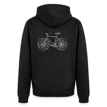 Dandelion Bike gift for Biker - Unisex Premium Organic Zip Hoodie - black - Back - Nico (187cm)