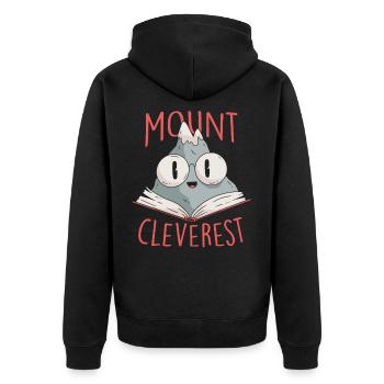 Mount Cleverest Bookworms Readers Nerds Gift - Unisex Premium Organic Zip Hoodie - black - Back - Nico (187cm)