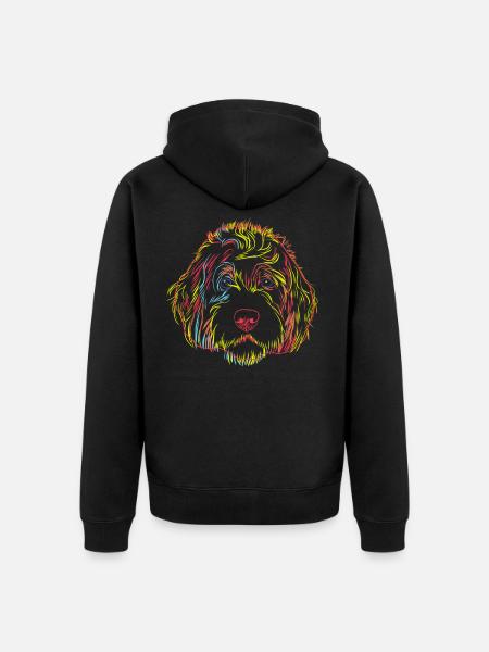 Labradoodle Hund - Unisex Premium Bio Zip Hoodie - Schwarz