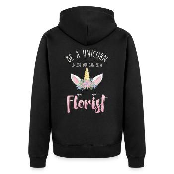 Soyez un cadeau de jardinier de bouquet de fleurs de fleuriste de licorne - Veste à capuche bio Premium Unisexe - noir - Dos - Nico (187cm)