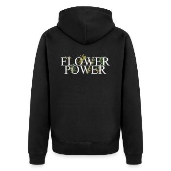 Flower Power Plants Florist Bouquet Gärtner - Unisex Premium Bio Zip Hoodie - Schwarz - Hinten - Nico (187cm)