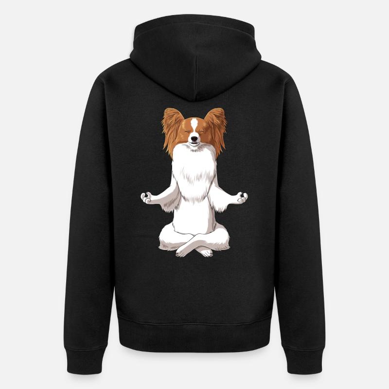 Méditant de l’espagnol continental chien - Veste à capuche bio Premium Unisexe - noir