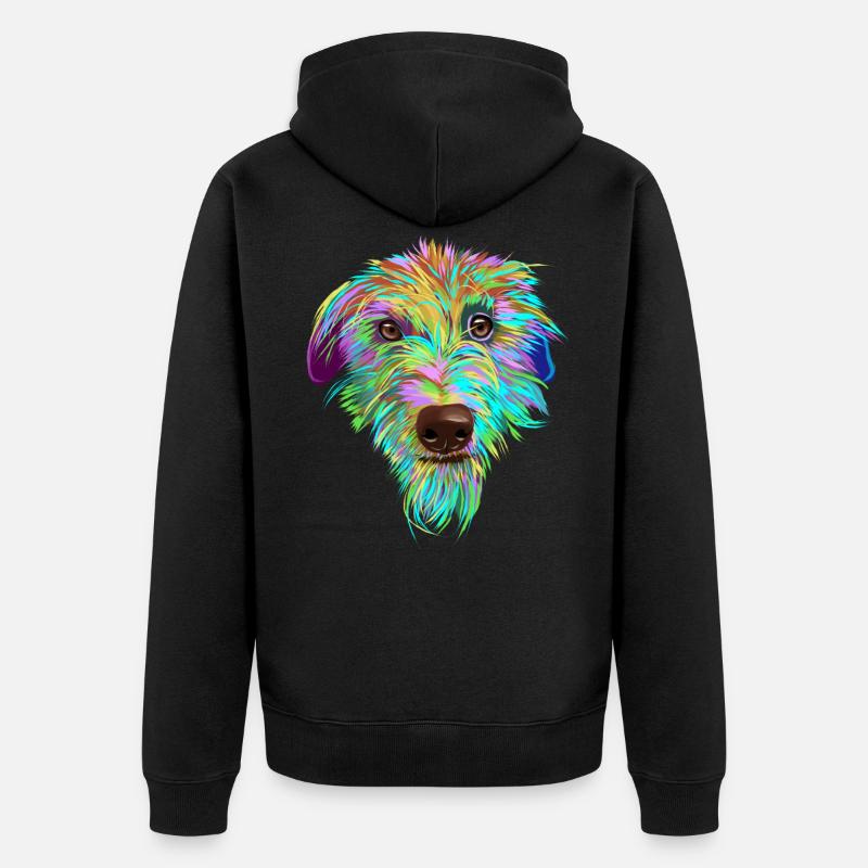 Scottish Deerhound chien - Veste à capuche bio Premium Unisexe - noir