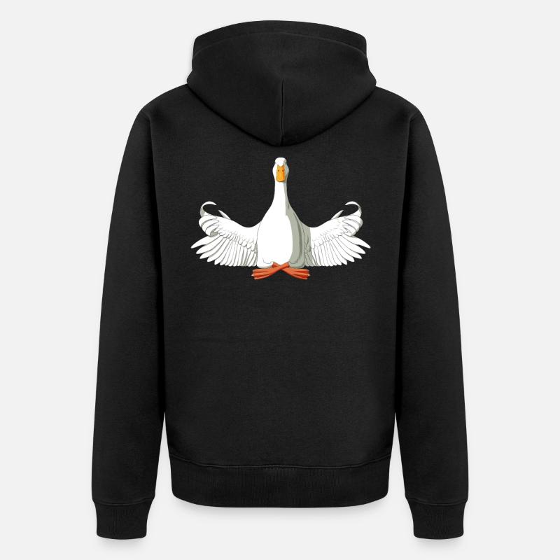 Canard méditant - Veste à capuche bio Premium Unisexe - noir