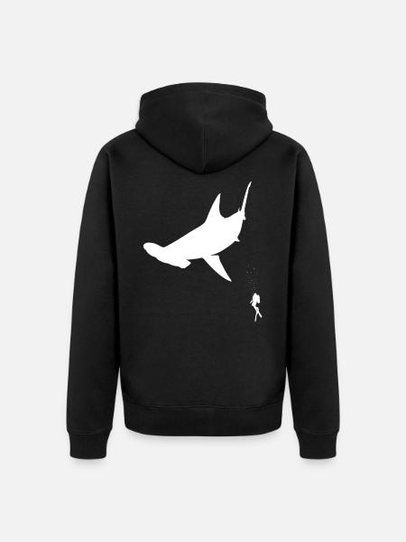 Hammerhead Fish - Unisex Premium Organic Zip Hoodie - black