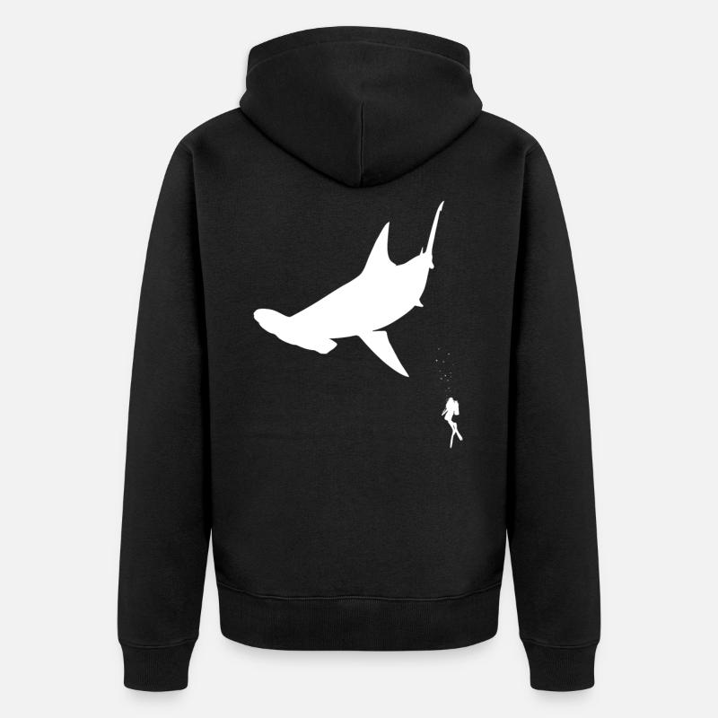 Poisson de requin-marteau - Veste à capuche bio Premium Unisexe - noir