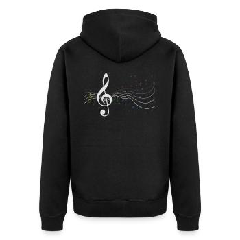 Colorful Music Notes Musician Musical Instrument - Unisex Premium Organic Zip Hoodie - black - Back - Nico (187cm)