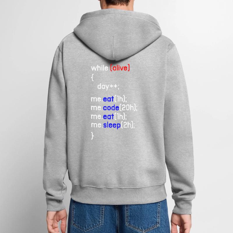 HTML Coding Coder Programmer Programming PC Gift Unisex Premium Organic Zip Hoodie