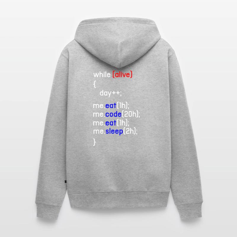 HTML Coding Coder Programmer Programming PC Gift Unisex Premium Organic Zip Hoodie