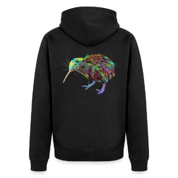 Splash Kiwi Vogel - Veste à capuche bio Premium Unisexe - noir - Dos - Nico (187cm)