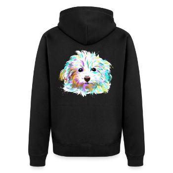 Splash Maltipoo chien - Veste à capuche bio Premium Unisexe - noir - Dos - Nico (187cm)