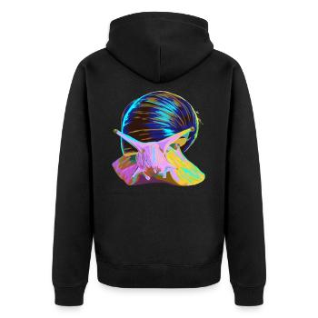 Splash Slug - Unisex Premium Organic Zip Hoodie - black - Back - Nico (187cm)