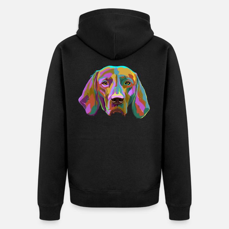 Magyar Vizsla Cheveux courts Chien - Veste à capuche bio Premium Unisexe - noir