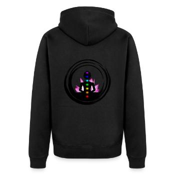 Chakra du Lotus - Veste à capuche bio Premium Unisexe - noir - Dos - Nico (187cm)