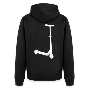 Roller - Unisex Premium Bio Zip Hoodie - Schwarz - Hinten - Nico (187cm)