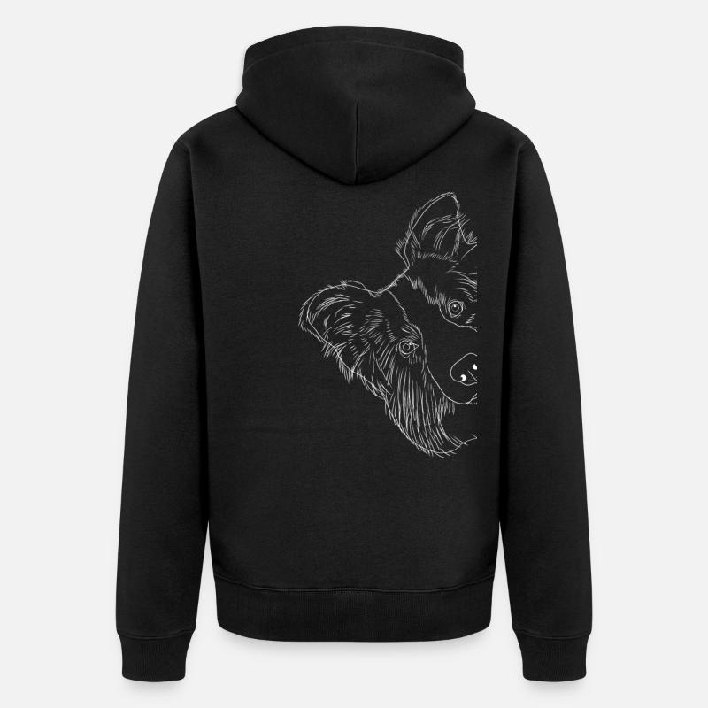 Chien De Border Collie curieux - Veste à capuche bio Premium Unisexe - noir