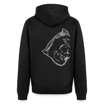 Wombat - Unisex Premium Bio Zip Hoodie - Schwarz - Hinten - Nico (187cm)