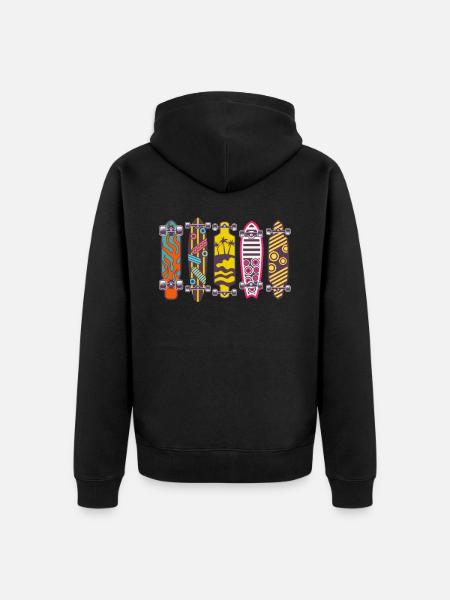 Skateboards Longboards Skater Skateboarding Gift - Unisex Premium Organic Zip Hoodie - black