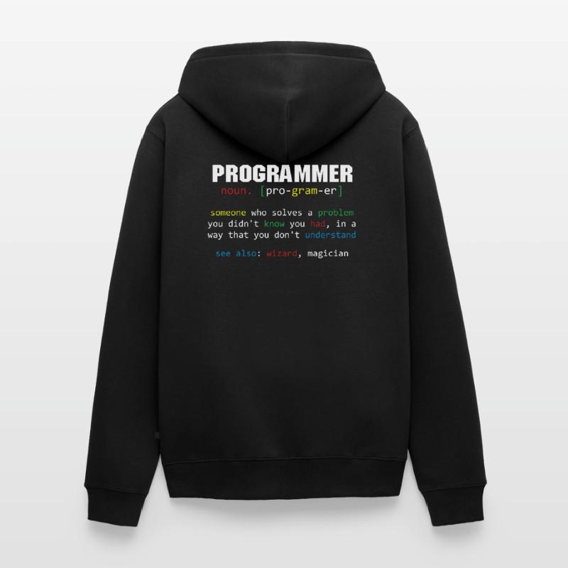 Programmierer Definition Codierer Programmiercodierung Unisex Premium Bio Zip Hoodie