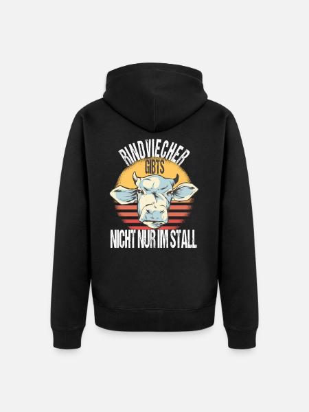 Rindviecher Rinder Landwirtschaft Bauer Kuh Kühe - Unisex Premium Bio Zip Hoodie - Schwarz
