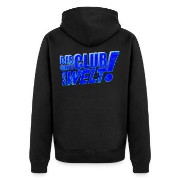 Der Geilste Club der Welt - Unisex Premium Bio Zip Hoodie - Schwarz - Hinten - Nico (187cm)