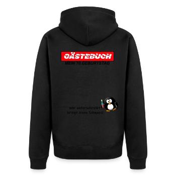 70. Geburtstag - Unisex Premium Bio Zip Hoodie - Schwarz - Hinten - Nico (187cm)