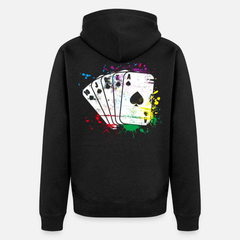 Jeu de cartes couleur - Veste à capuche bio Premium Unisexe - noir