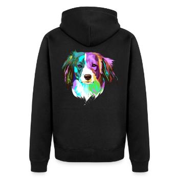 Splash Nederlandse Kooikerhondje Chien - Veste à capuche bio Premium Unisexe - noir - Dos - Nico (187cm)