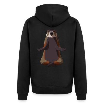Marmotte méditante - Veste à capuche bio Premium Unisexe - noir - Dos - Nico (187cm)