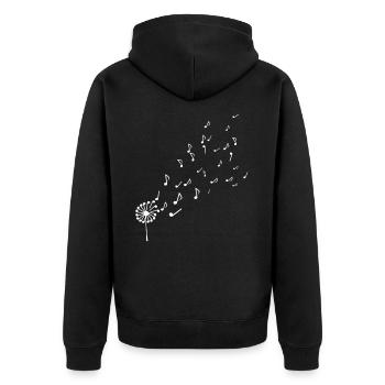 Notes de musique de pissenlit cadeau de pianiste joueur de piano - Veste à capuche bio Premium Unisexe - noir - Dos - Nico (187cm)