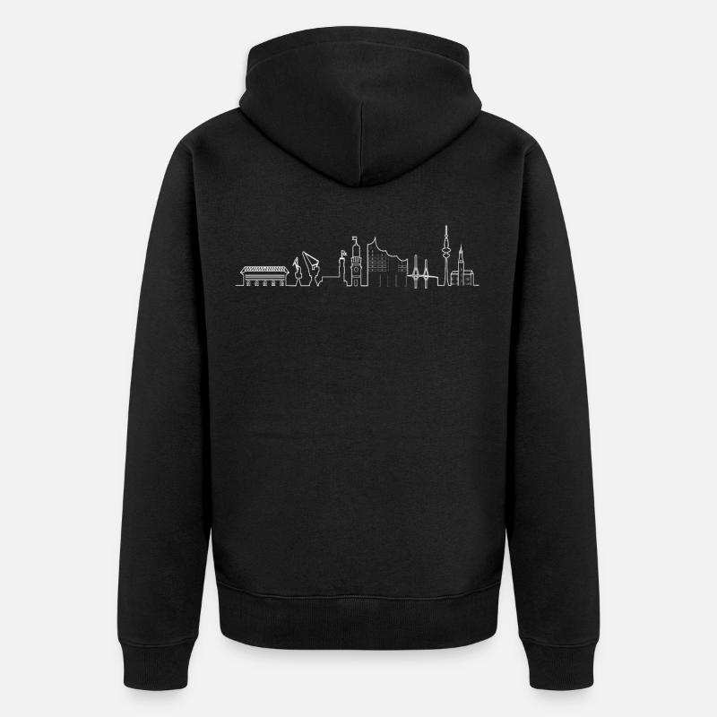 Toits de Hambourg - Veste à capuche bio Premium Unisexe - noir