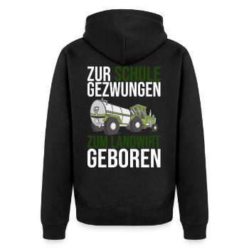 Nachwuchs Landwirt Schule Bauer Traktor Geschenk - Unisex Premium Bio Zip Hoodie - Schwarz - Hinten - Nico (187cm)