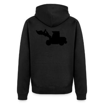 Radlader Bagger - Unisex Premium Bio Zip Hoodie - Schwarz - Hinten - Nico (187cm)