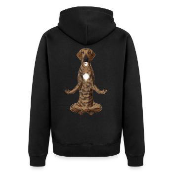 Chien Méditant Plott Hound - Veste à capuche bio Premium Unisexe - noir - Dos - Nico (187cm)
