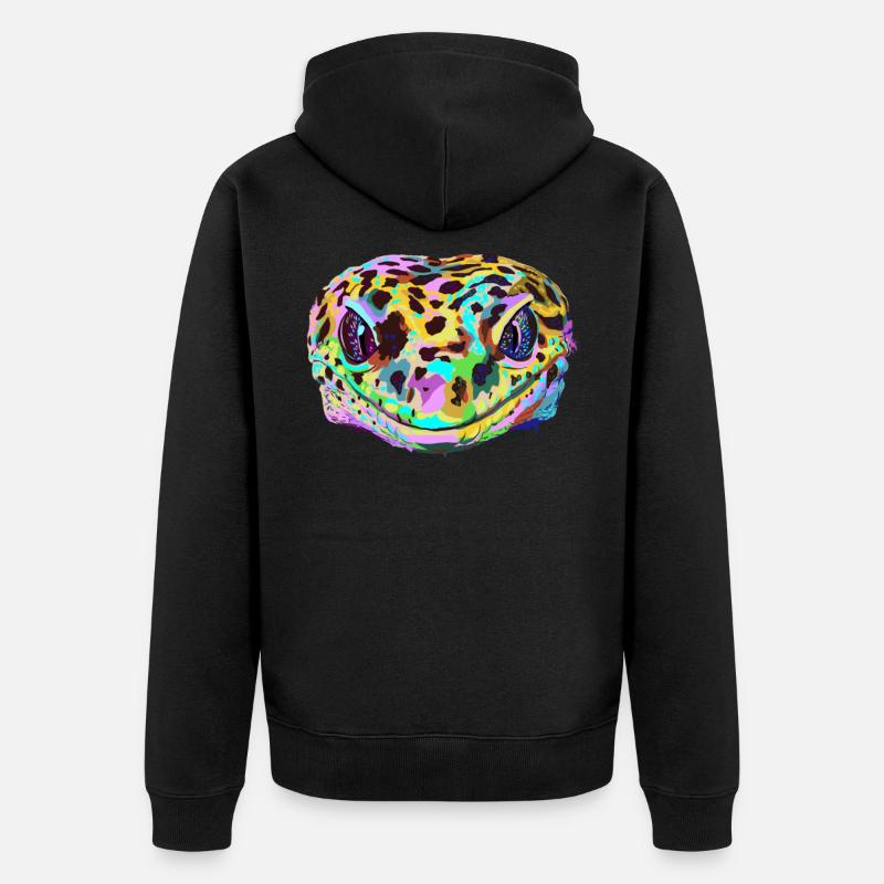 Leopard Gecko couleur - Veste à capuche bio Premium Unisexe - noir