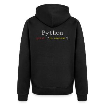 Python HTML Sprachcodierer Codierungsprogrammierer Geschenk - Unisex Premium Bio Zip Hoodie - Schwarz - Hinten - Nico (187cm)