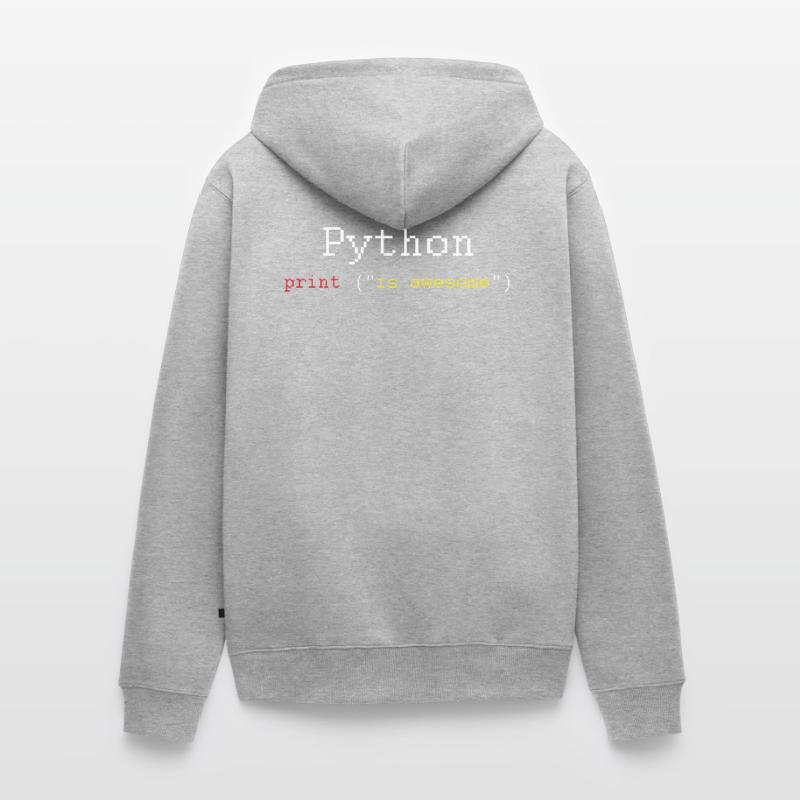 Python HTML Sprachcodierer Codierungsprogrammierer Geschenk Unisex Premium Bio Zip Hoodie